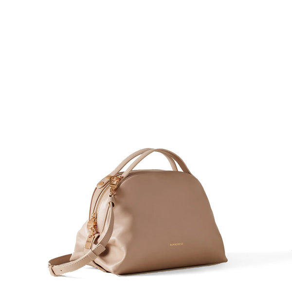 Borbonese - Sexy Bag Small leather Porridge Handbag - 923329AZ0 - PORRIDGE