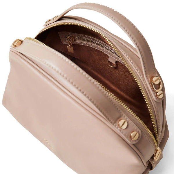 Borbonese - Sexy Bag Small leather Porridge Handbag - 923329AZ0 - PORRIDGE