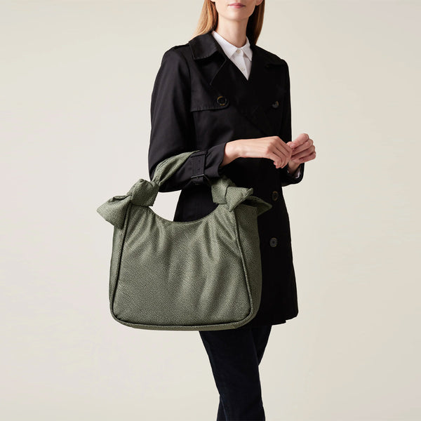 Borbonese - Hobo Bag Lover Medium Verde Militare - 933496I15 - VERDE/MILITARE