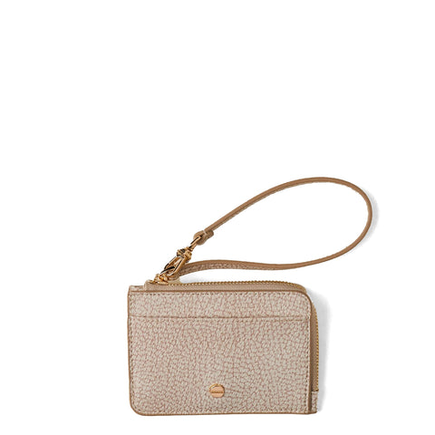 Borbonese - Wallet with keychain in coated fabric Sabbia - 900134AR6 - SABBIA