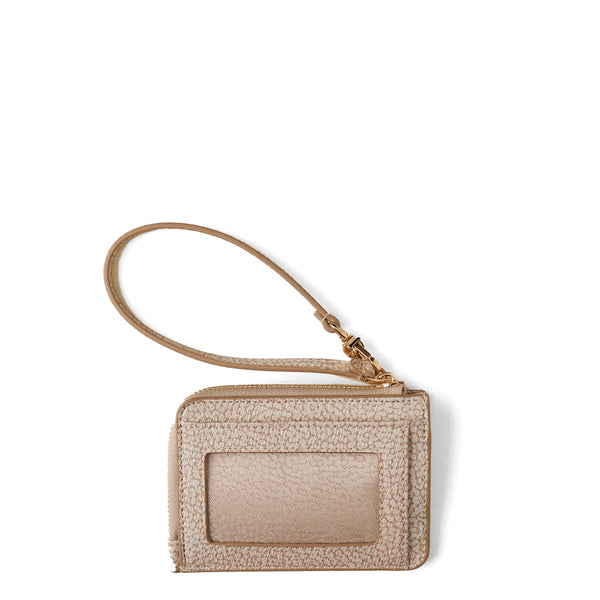 Borbonese - Wallet with keychain in coated fabric Sabbia - 900134AR6 - SABBIA