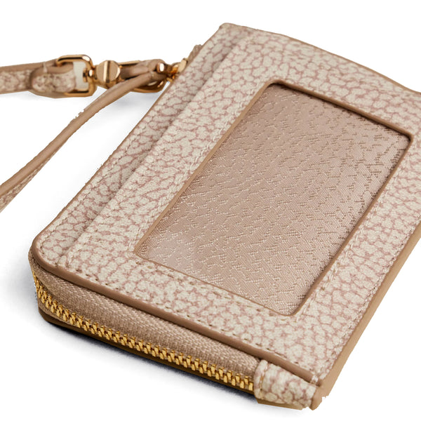 Borbonese - Wallet with keychain in coated fabric Sabbia - 900134AR6 - SABBIA