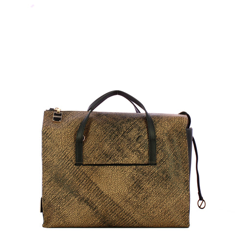 Borbonese - Handbag M OP Naturale Nero - 903006AZ5 - OP/NATURALE/NERO
