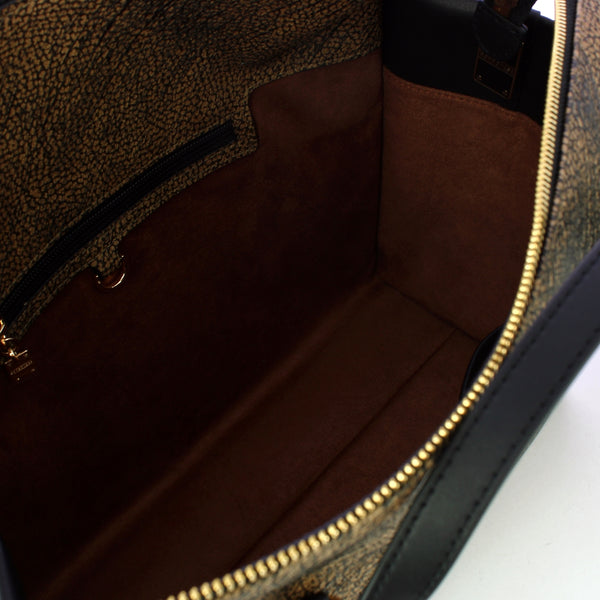 Borbonese - Handbag M OP Naturale Nero - 903006AZ5 - OP/NATURALE/NERO