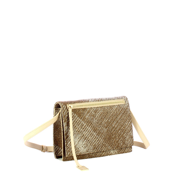 Borbonese - Tracolla Livre Small Graffiti OP Naturale Porridge - 903002AZ5 - OP/NATURALE/PORRIDGE