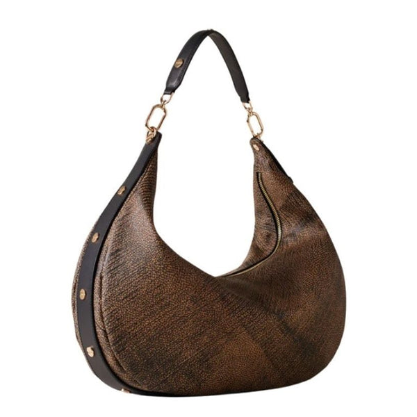 Borbonese - Hobo Bag Oyster Large Graffiti OP Naturale Nero - 923637AZ5 - OP/NATURALE/NERO