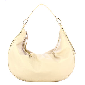 Borbonese - Hobo Bag Oyster Large leather Porridge - 923529AV9 - PORRIDGE