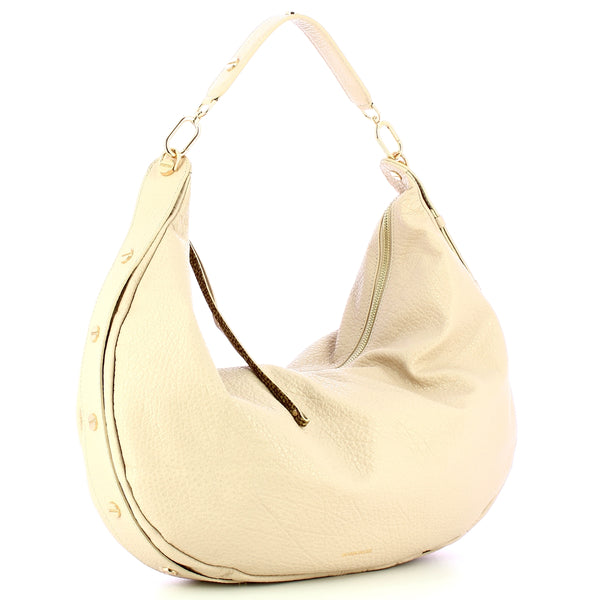 Borbonese - Hobo Bag Oyster Large leather Porridge - 923529AV9 - PORRIDGE