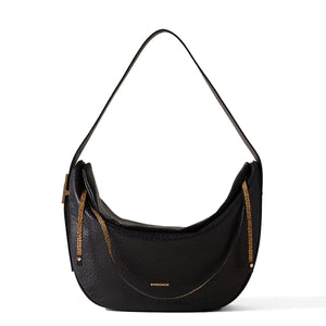 Borbonese - Nueve Medium leather Nero Hobo Bag - 924427AV9 - NERO