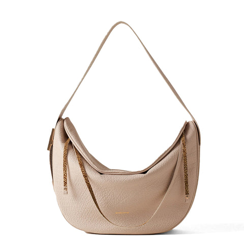 Borbonese - Nueve Medium leather Porridge Hobo Bag - 924427AV9 - PORRIDGE