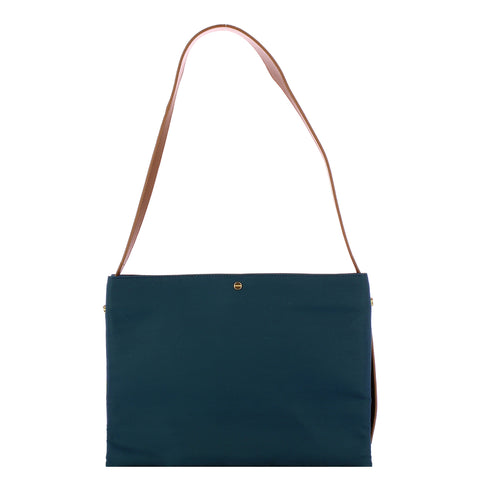 Borbonese - Hobo S Blu Prussia OP Naturale Shoulder Bag - 933784AQ3 - BLU/PRUSSIA/OP/NATURALE
