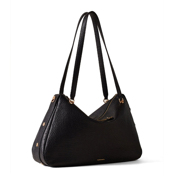 Borbonese - Oyster Large leather Nero Shoulder Bag - 923525AV9 - NERO