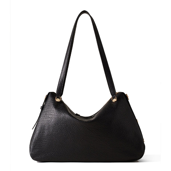 Borbonese - Oyster Large leather Nero Shoulder Bag - 923525AV9 - NERO