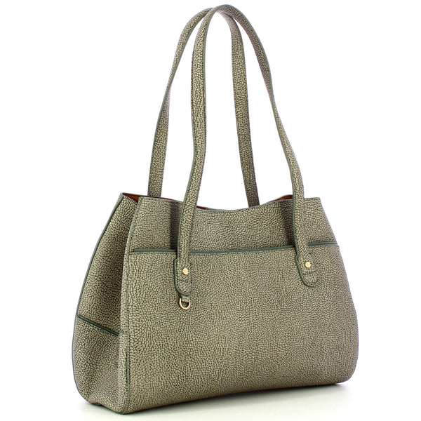 Borbonese - Large Clay Grey Shoulder Bag - 903012AR6 - CLAY/GREY