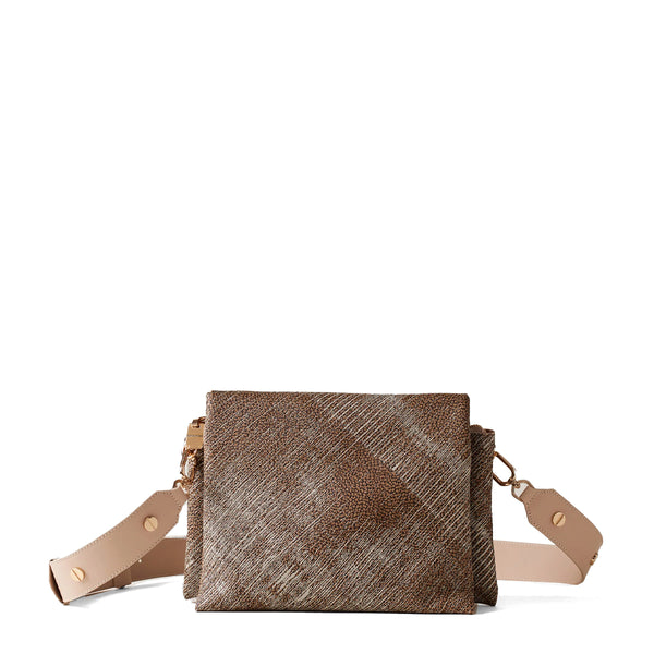 Borbonese - Oyster coated fabric OP Naturale Porridge Crossbody Bag - 923638AZ5 - OP/NATURALE/PORRIDGE