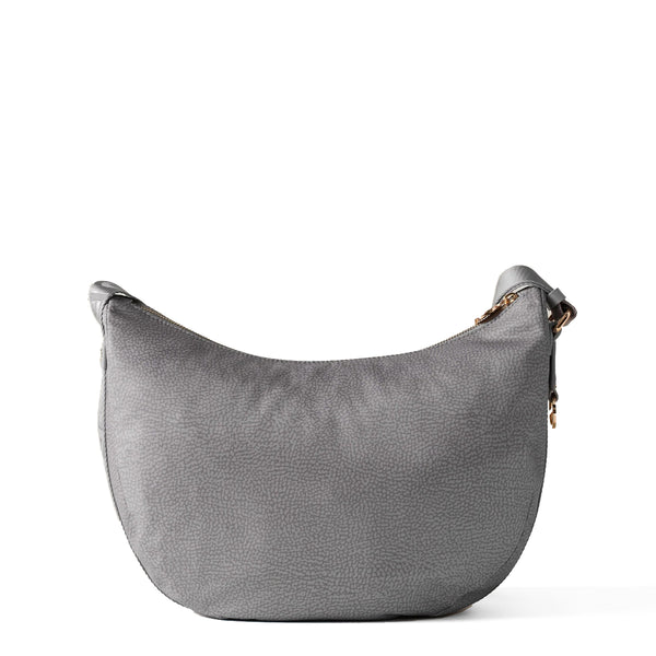 Borbonese - Luna Bag Middle with pocket in recycled Nylon Cloud - 934108I15 - CLOUD