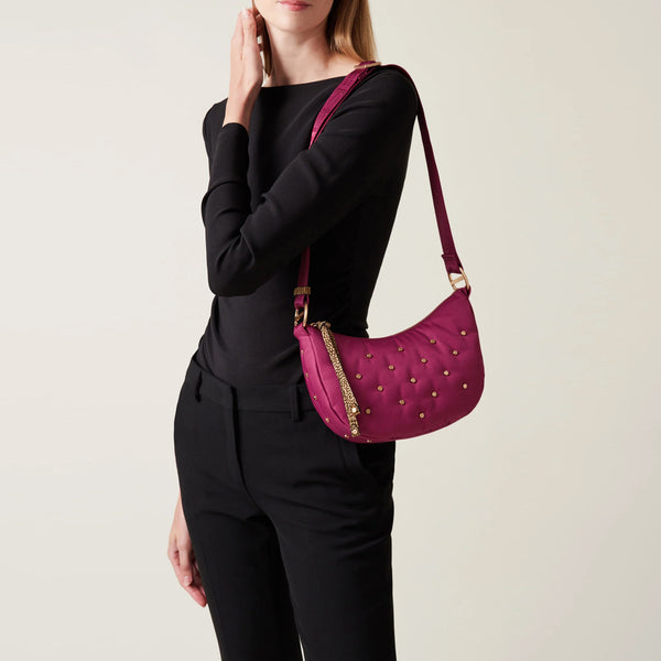 Borbonese - Mini Luna Bag Colette Amarone OP Naturale - 933330AZ1 - AMARONE/OP/NATURALE