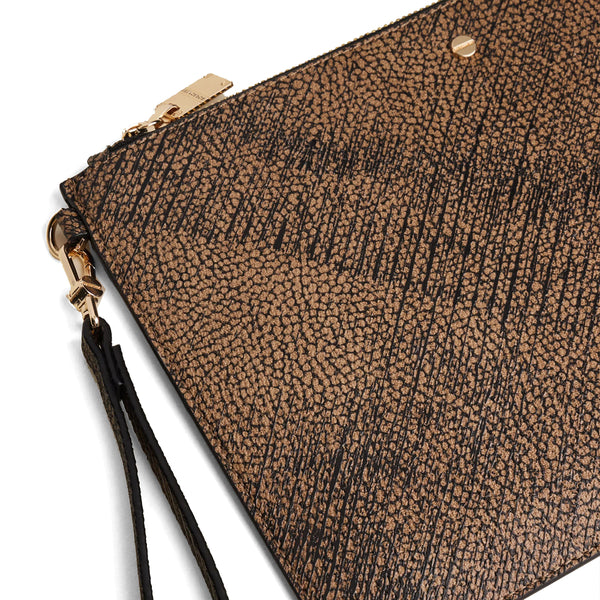 Borbonese - Pouch in Coated Fabric OP Naturale Nero - 902016AZ4 - OP/NATURALE/NERO