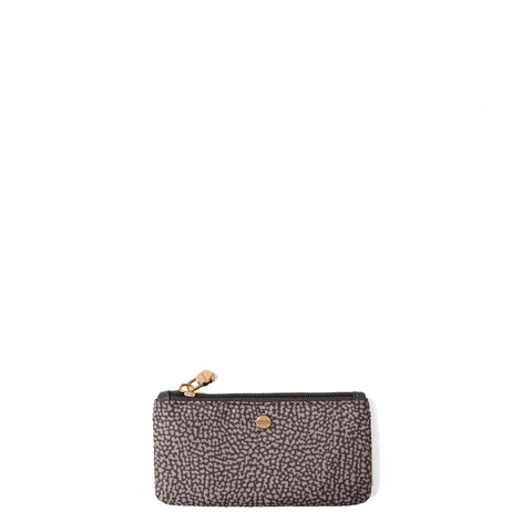 Borbonese - Rectangular Keychain Pouch in recyled Nylon Clay Grey - 930029I15 - CLAY/GREY