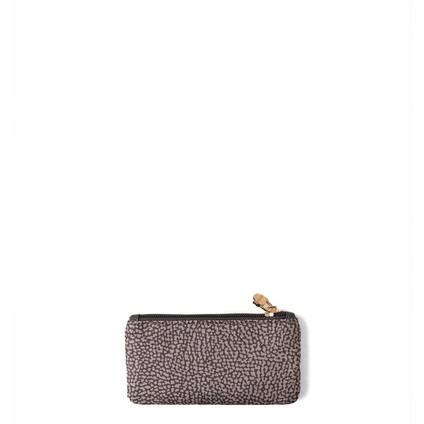 Borbonese - Rectangular Keychain Pouch in recyled Nylon Clay Grey - 930029I15 - CLAY/GREY