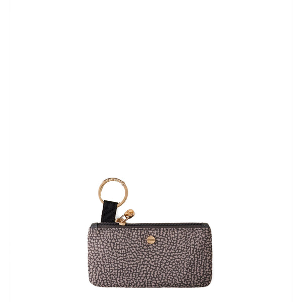 Borbonese - Rectangular Keychain Pouch in recyled Nylon Clay Grey - 930029I15 - CLAY/GREY