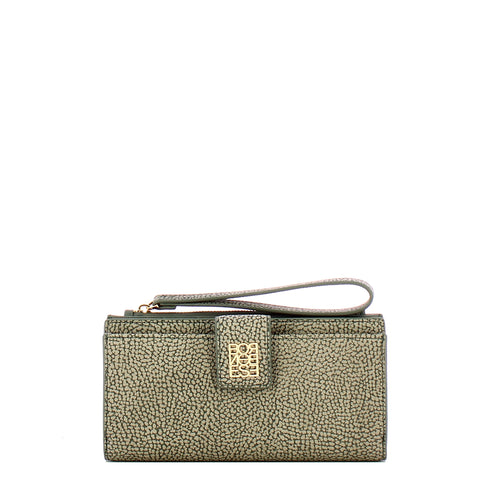 Borbonese - Wallet with phone holder Clay Grey - 920232AN0 - CLAY/GREY