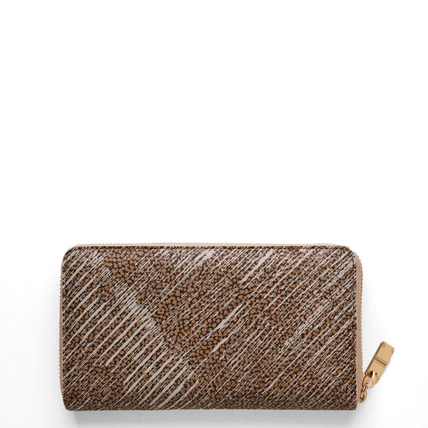 Borbonese - Graffiti Zip Around OP Naturale Porridge Wallet - 920053AZ5 - OP/NATURALE/PORRIDGE