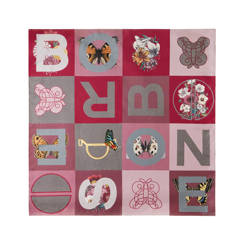 Borbonese - Foulard Color Block 90x90 Amarone Edera - 6DA063TG4 - AMARONE/EDERA