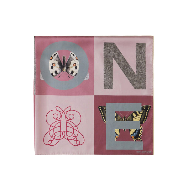 Borbonese - Foulard Color Block 90x90 Amarone Edera - 6DA063TG4 - AMARONE/EDERA