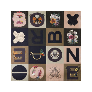 Borbonese - Foulard Color Block 90x90 Oliva Porridge - 6DA063TG4 - OLIVA/PORRIDGE