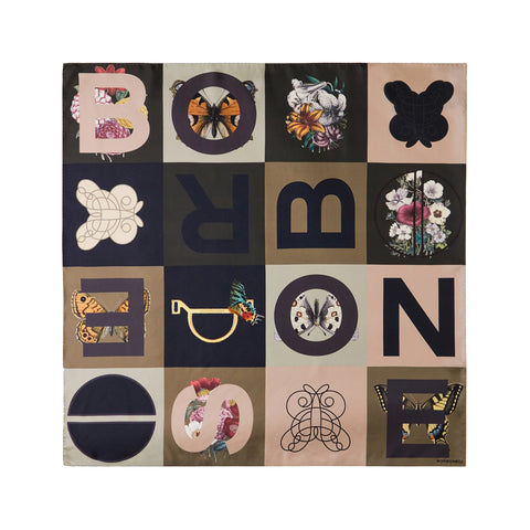 Borbonese - Foulard Color Block 90x90 Oliva Porridge - 6DA063TG4 - OLIVA/PORRIDGE
