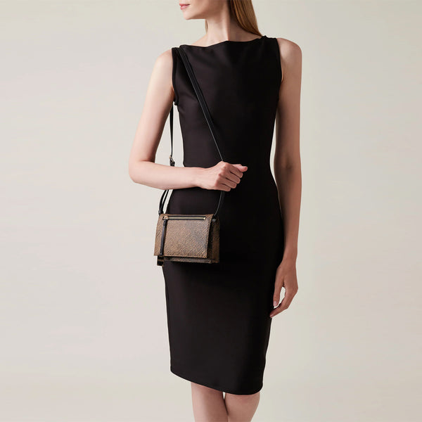 Borbonese - Mini Crossbody Bag Livre Op Naturale Nero - 903005AZ5 - OP/NATURALE/NERO