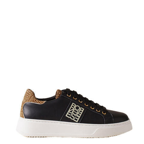 Borbonese - Sneakers in pelle con logo Nerop OP Naturale - 6DA957CF1 - NERO/OP/NATURALE