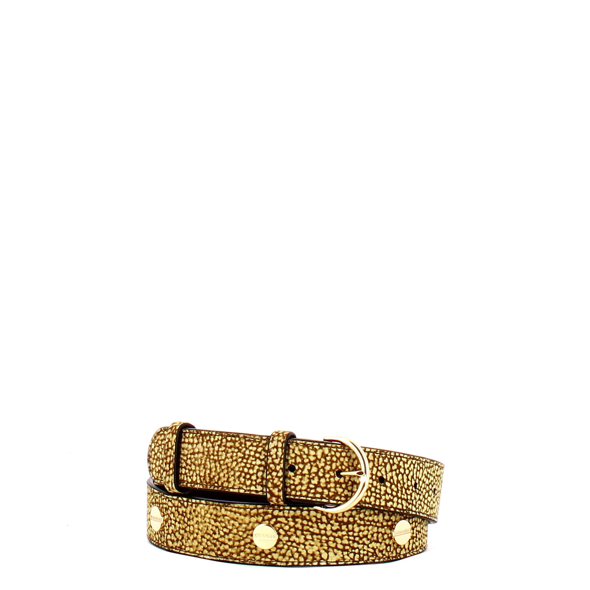 Borbonese - Suede Belt OP Naturale Nero - 901039H69 - OP/NATURALE/NERO