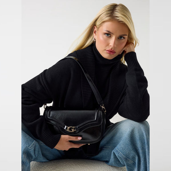 Guess - Borsa a spalla Dea vernice Black - HWTG7993200 - BLACK