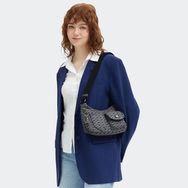Kipling - Tracolla Kenda Grey Denim Jacquard - KPKI8097 - GREY/DENIM/JQ