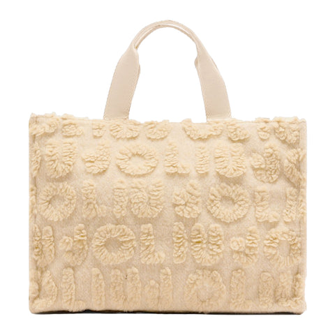Liu Jo - Large wool blend Shopping Bag Oat Milk - 2F5027T0300 - OAT/MILK