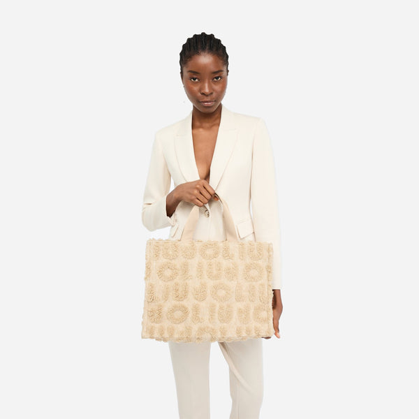 Liu Jo - Large wool blend Shopping Bag Oat Milk - 2F5027T0300 - OAT/MILK