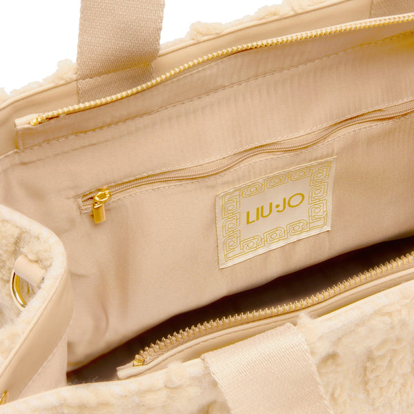 Liu Jo - Large wool blend Shopping Bag Oat Milk - 2F5027T0300 - OAT/MILK