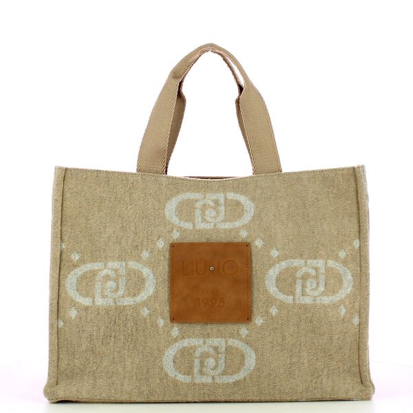 Liu Jo - Large felt Shopping Bag Oat Milk - 2F5027T2742 - OAT/MILK