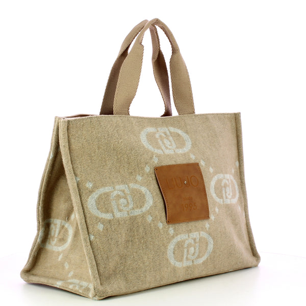 Liu Jo - Large felt Shopping Bag Oat Milk - 2F5027T2742 - OAT/MILK