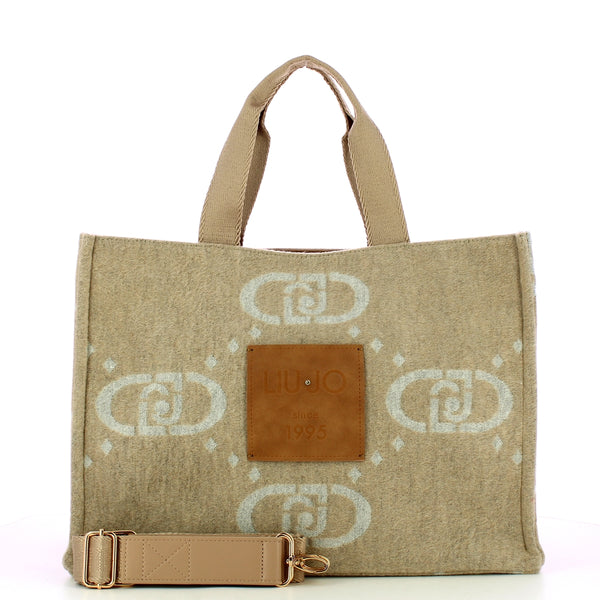 Liu Jo - Large felt Shopping Bag Oat Milk - 2F5027T2742 - OAT/MILK