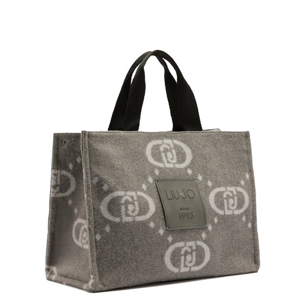 Liu Jo - Large felt Shopping Bag Grey Cloud - 2F5027T2742 - GREY/CLOUD