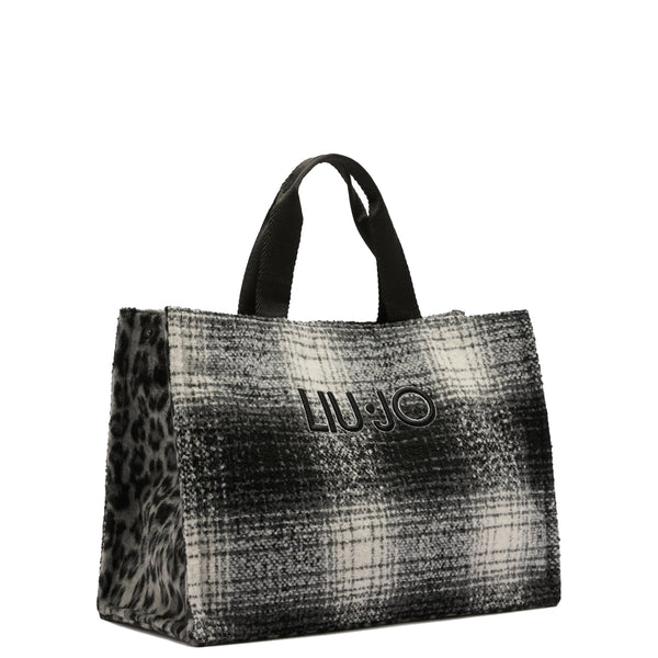Liu Jo - Large Shopping Bag with logo Check Black - 2F5027T6089 - CHECK/BLACK