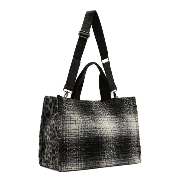 Liu Jo - Large Shopping Bag with logo Check Black - 2F5027T6089 - CHECK/BLACK
