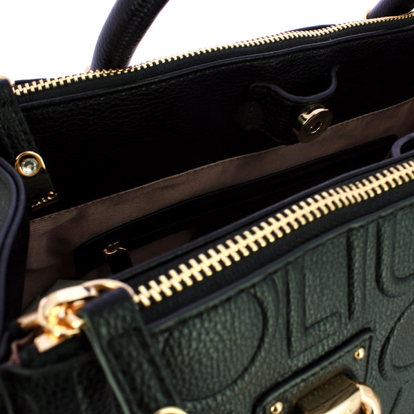 Liu Jo - Borsa a mano Media Manhattan logo embossed Black - AF5008E0538 - BLACK