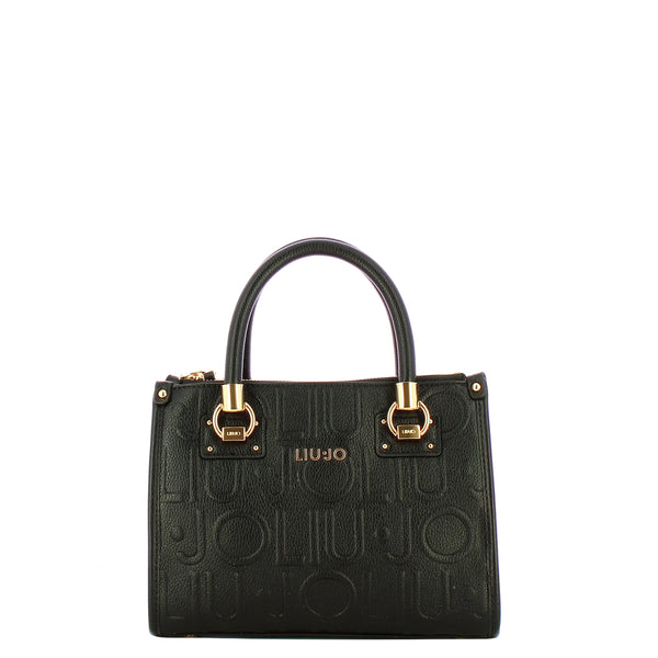 Liu Jo - Borsa a mano Small Manhattan logo embossed Black - AF5163E0538 - BLACK