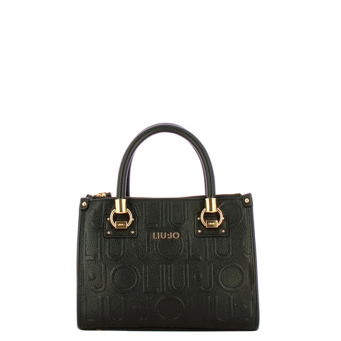 Liu Jo - Borsa a mano Small Manhattan logo embossed Black - AF5163E0538 - BLACK