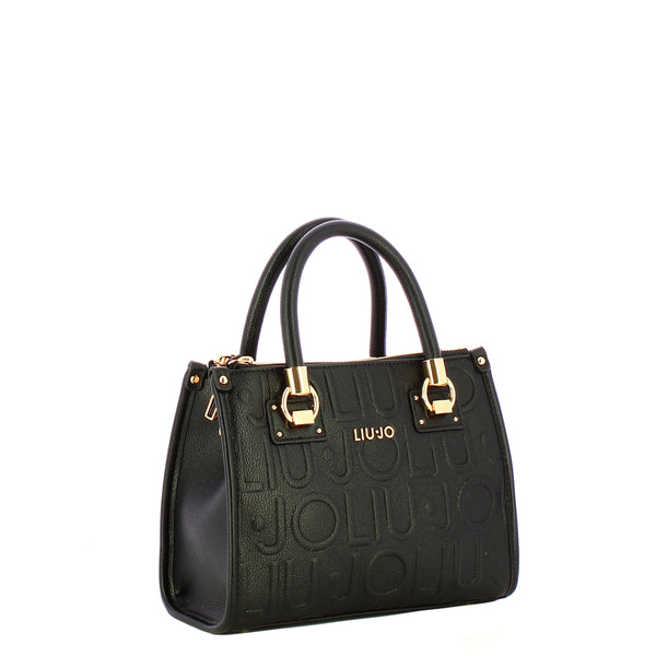 Liu Jo - Borsa a mano Small Manhattan logo embossed Black - AF5163E0538 - BLACK