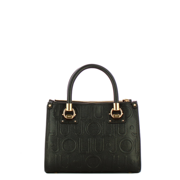 Liu Jo - Borsa a mano Small Manhattan logo embossed Black - AF5163E0538 - BLACK